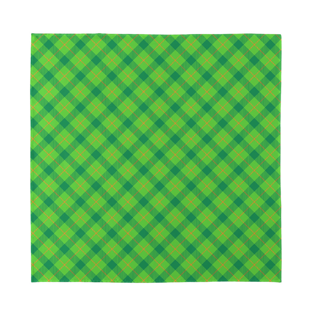 Saint Patrick's Day Scottish Plaid Print Silk Bandana
