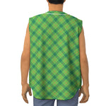 Saint Patrick's Day Scottish Plaid Print Sleeveless Baseball Jersey