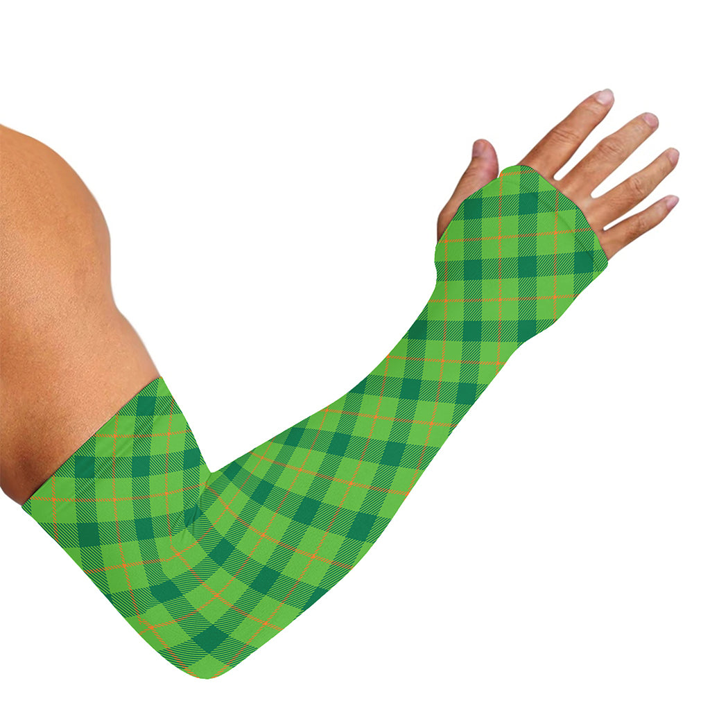 Saint Patrick's Day Scottish Plaid Print Sun Protection Arm Sleeves