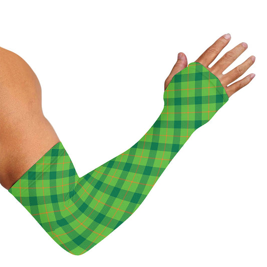 Saint Patrick's Day Scottish Plaid Print Sun Protection Arm Sleeves
