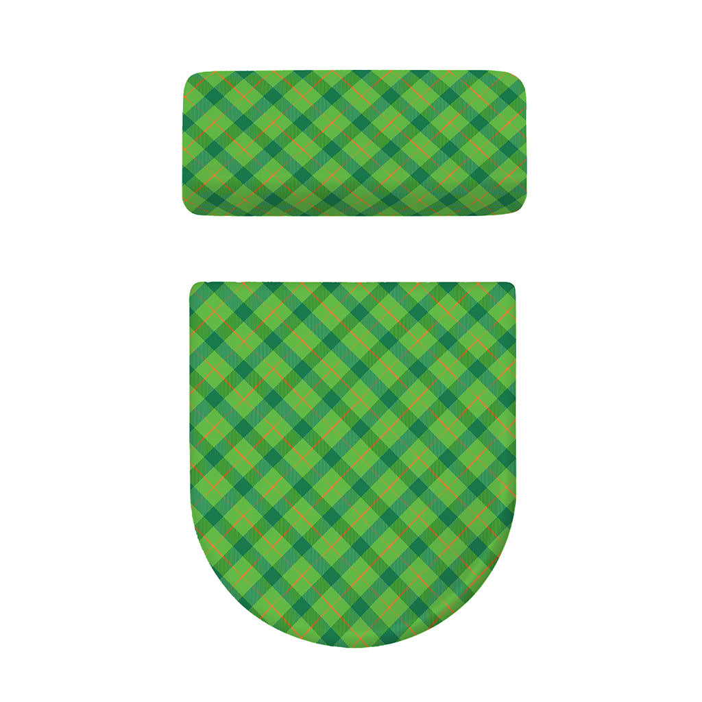 Saint Patrick's Day Scottish Plaid Print Toilet Lid And Tank Cover Set