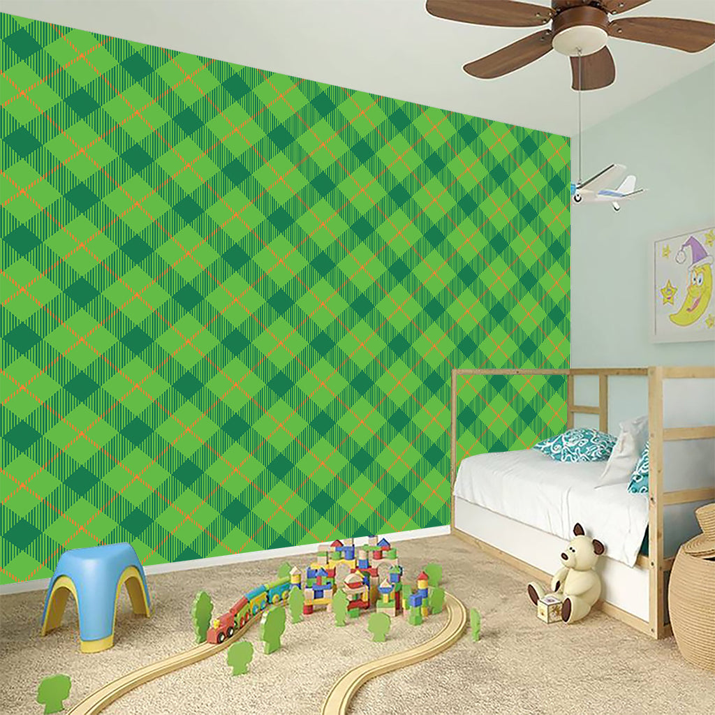 Saint Patrick's Day Scottish Plaid Print Wall Sticker