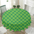 Saint Patrick's Day Scottish Plaid Print Waterproof Round Tablecloth