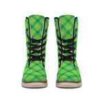 Saint Patrick's Day Scottish Plaid Print Winter Boots