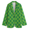 Saint Patrick's Day Scottish Plaid Print Women's Blazer