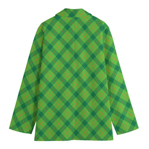 Saint Patrick's Day Scottish Plaid Print Women's Blazer