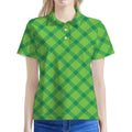 Saint Patrick's Day Scottish Plaid Print Women's Polo Shirt