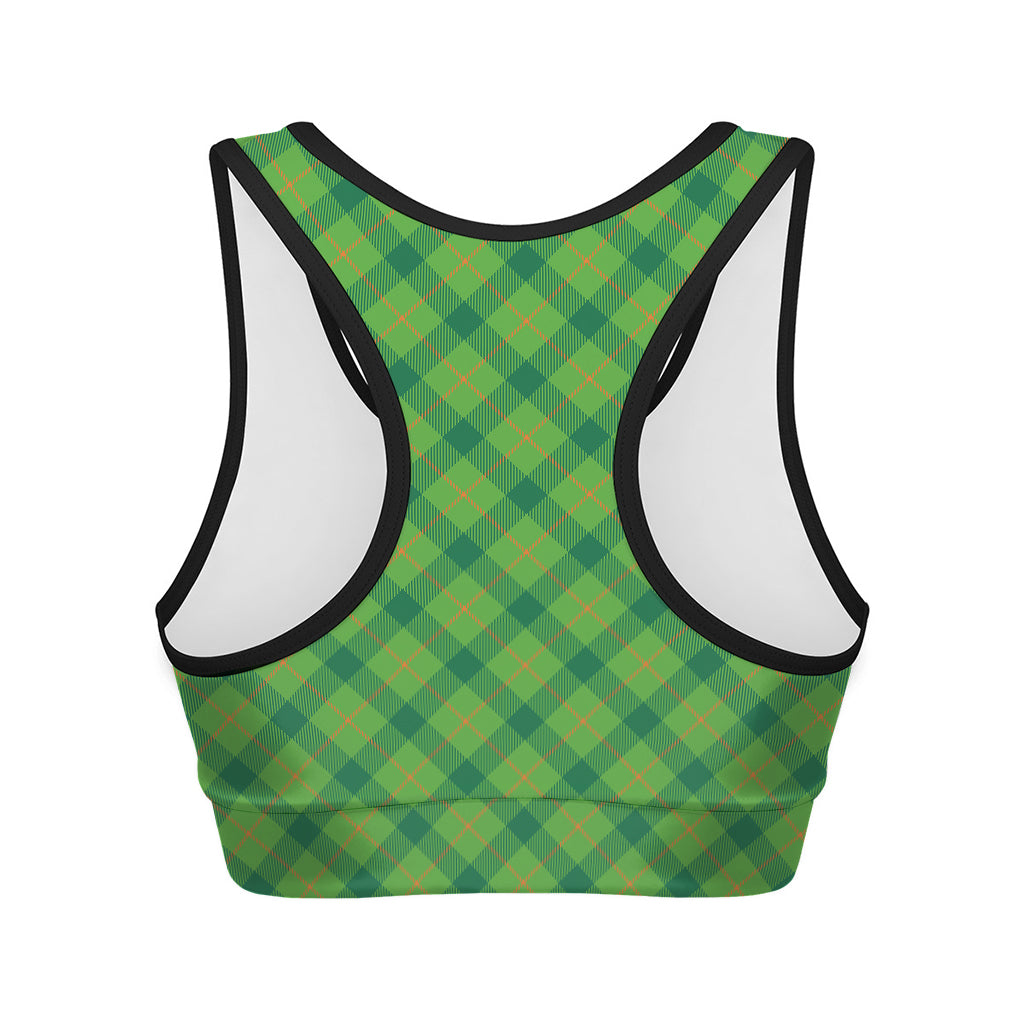 Saint Patrick's Day Scottish Plaid Print Women's Sports Bra