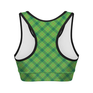 Saint Patrick's Day Scottish Plaid Print Women's Sports Bra