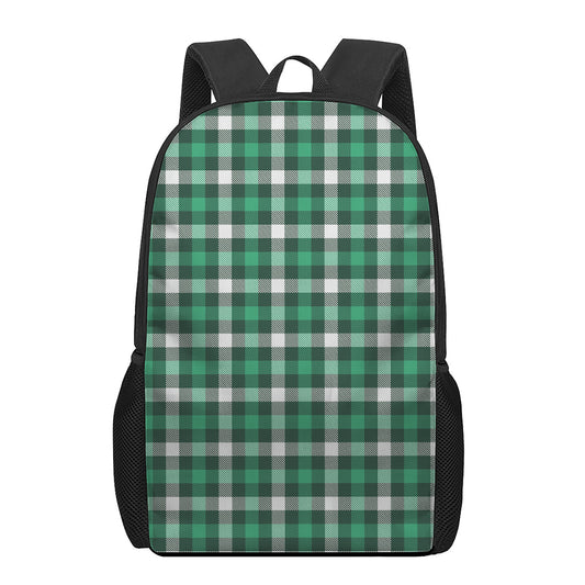 Saint Patrick's Day Stewart Plaid Print 17 Inch Backpack