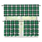 Saint Patrick's Day Stewart Plaid Print 3 Piece Kitchen Curtains