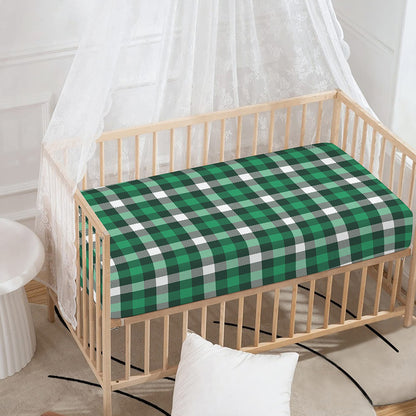 Saint Patrick's Day Stewart Plaid Print Baby Crib Sheet