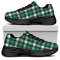 Saint Patrick's Day Stewart Plaid Print Black Chunky Shoes