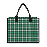 Saint Patrick's Day Stewart Plaid Print Canvas Tote Bag