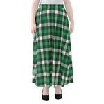 Saint Patrick's Day Stewart Plaid Print Chiffon Maxi Skirt