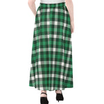 Saint Patrick's Day Stewart Plaid Print Chiffon Maxi Skirt