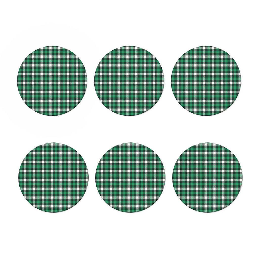 Saint Patrick's Day Stewart Plaid Print Coaster Set
