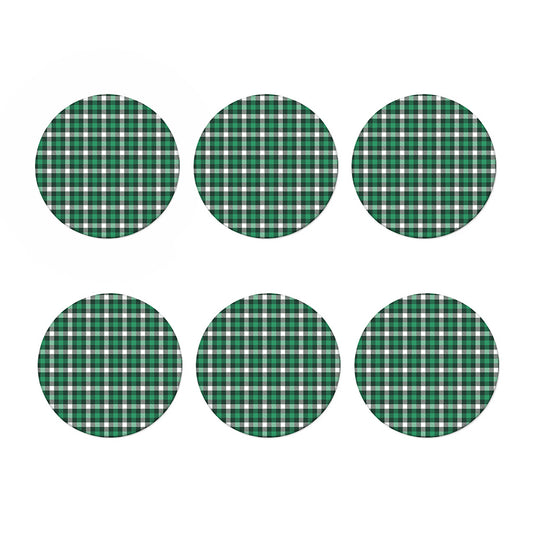 Saint Patrick's Day Stewart Plaid Print Coaster Set