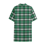 Saint Patrick's Day Stewart Plaid Print Cotton Hawaiian Shirt
