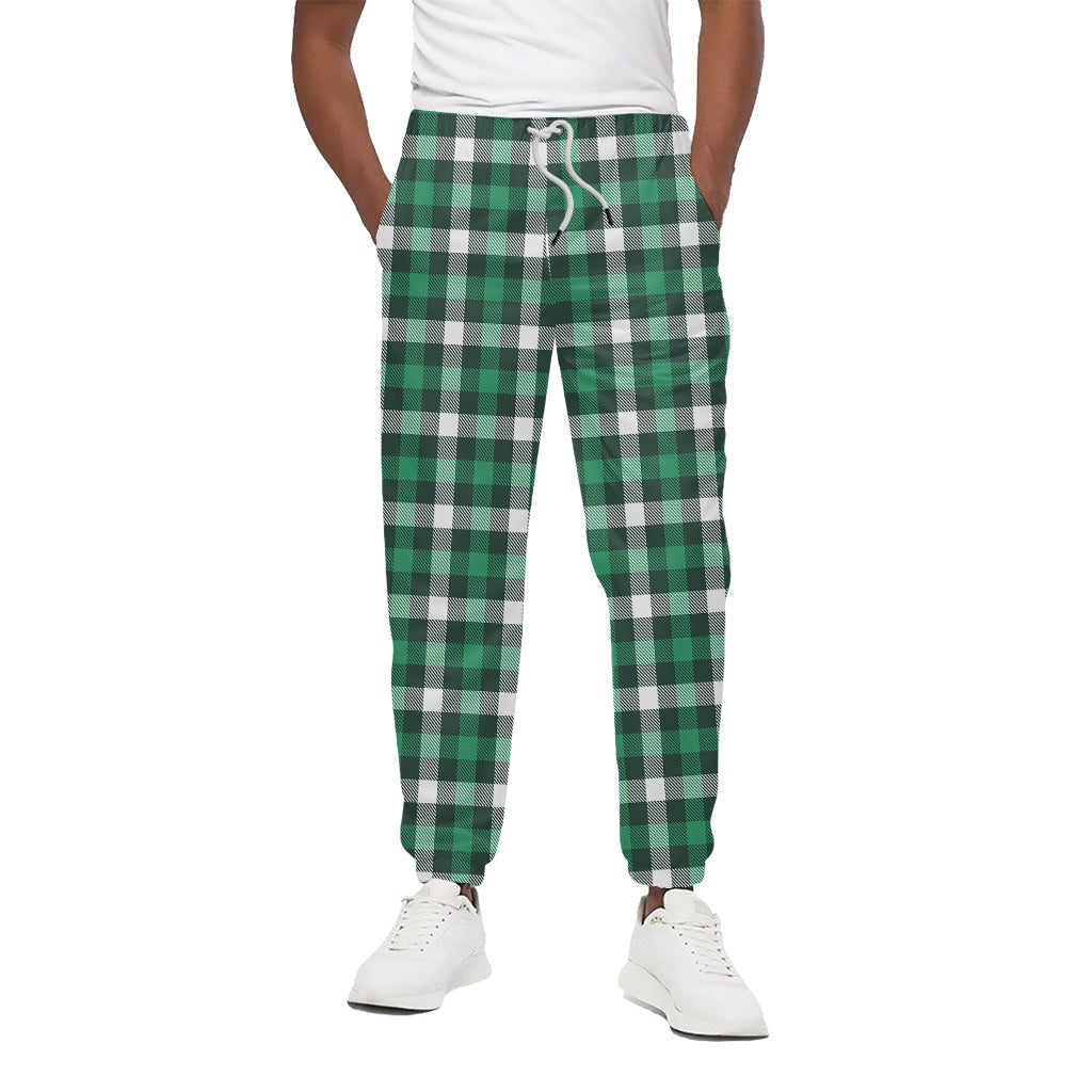 Saint Patrick's Day Stewart Plaid Print Cotton Pants