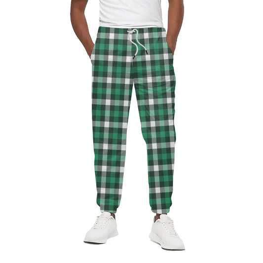 Saint Patrick's Day Stewart Plaid Print Cotton Pants