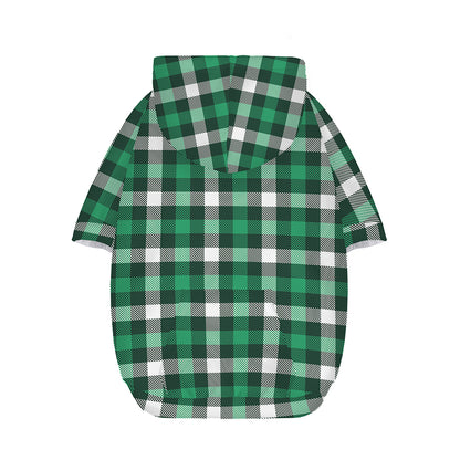Saint Patrick's Day Stewart Plaid Print Dog Zip Up Hoodie