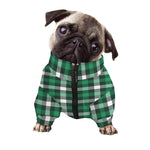 Saint Patrick's Day Stewart Plaid Print Dog Zip Up Jacket