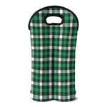 Saint Patrick's Day Stewart Plaid Print Double Neoprene Wine Tote
