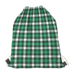 Saint Patrick's Day Stewart Plaid Print Drawstring Bag