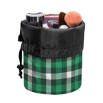 Saint Patrick's Day Stewart Plaid Print Drawstring Makeup Bag