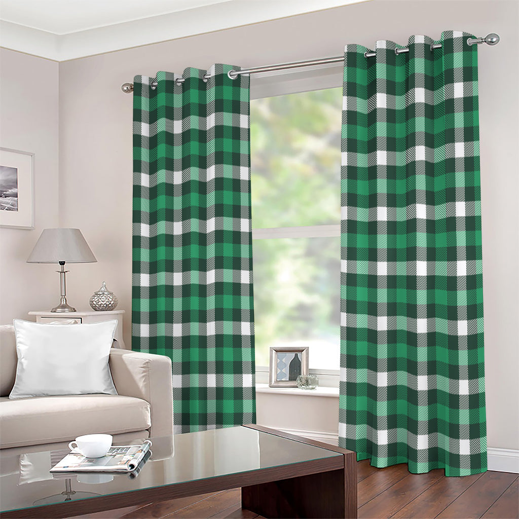 Saint Patrick's Day Stewart Plaid Print Extra Wide Grommet Curtains