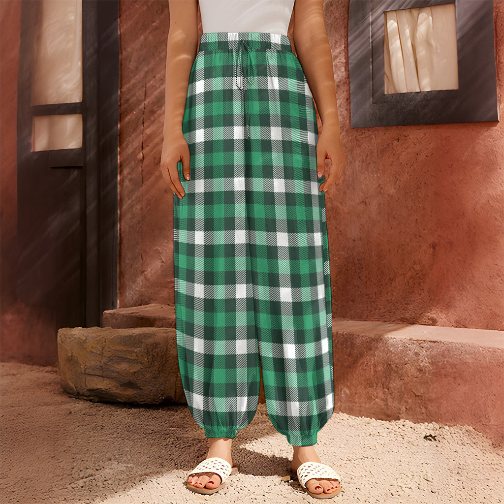 Saint Patrick's Day Stewart Plaid Print Harem Pants
