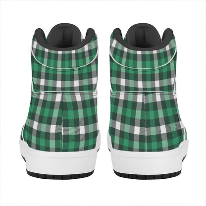 Saint Patrick's Day Stewart Plaid Print High Top Leather Sneakers