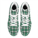 Saint Patrick's Day Stewart Plaid Print High Top Leather Sneakers