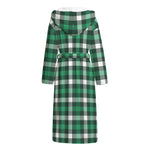 Saint Patrick's Day Stewart Plaid Print Hooded Bathrobe