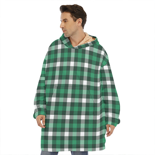 Saint Patrick's Day Stewart Plaid Print Hoodie Blanket