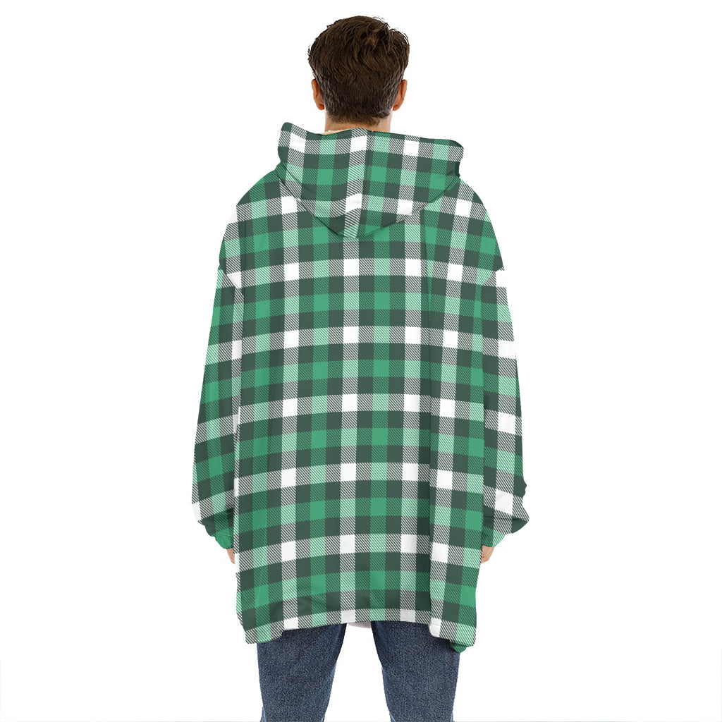 Saint Patrick's Day Stewart Plaid Print Hoodie Blanket
