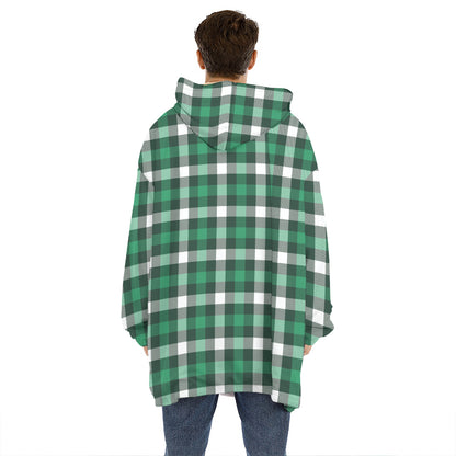 Saint Patrick's Day Stewart Plaid Print Hoodie Blanket