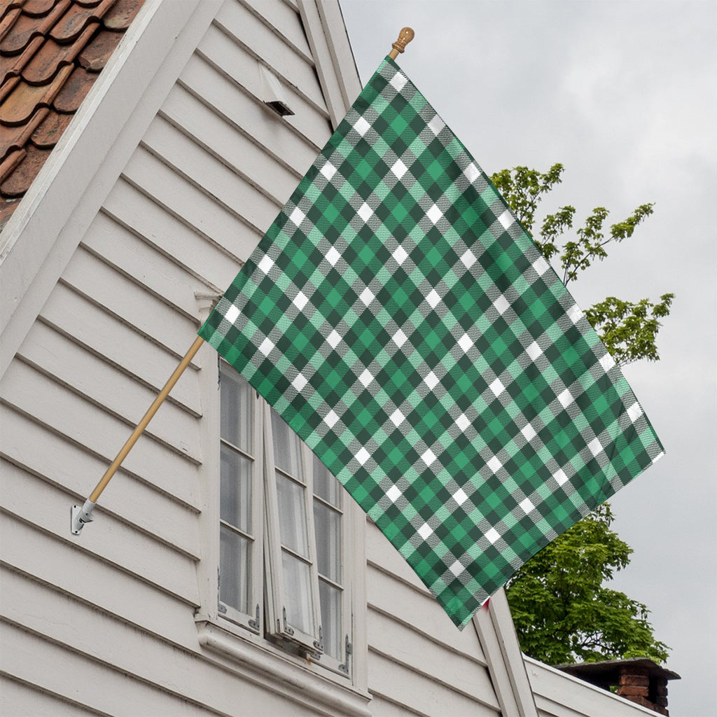 Saint Patrick's Day Stewart Plaid Print House Flag