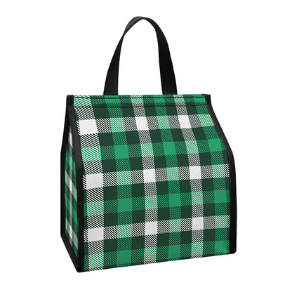 Saint Patrick's Day Stewart Plaid Print Insulated Lunch Tote