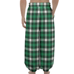 Saint Patrick's Day Stewart Plaid Print Lantern Pants