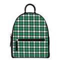 Saint Patrick's Day Stewart Plaid Print Leather Backpack