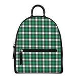 Saint Patrick's Day Stewart Plaid Print Leather Backpack