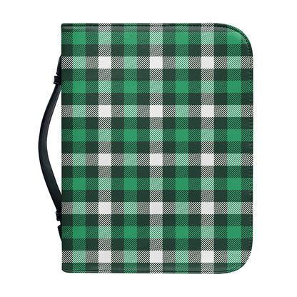 Saint Patrick's Day Stewart Plaid Print Leather Bible Cover