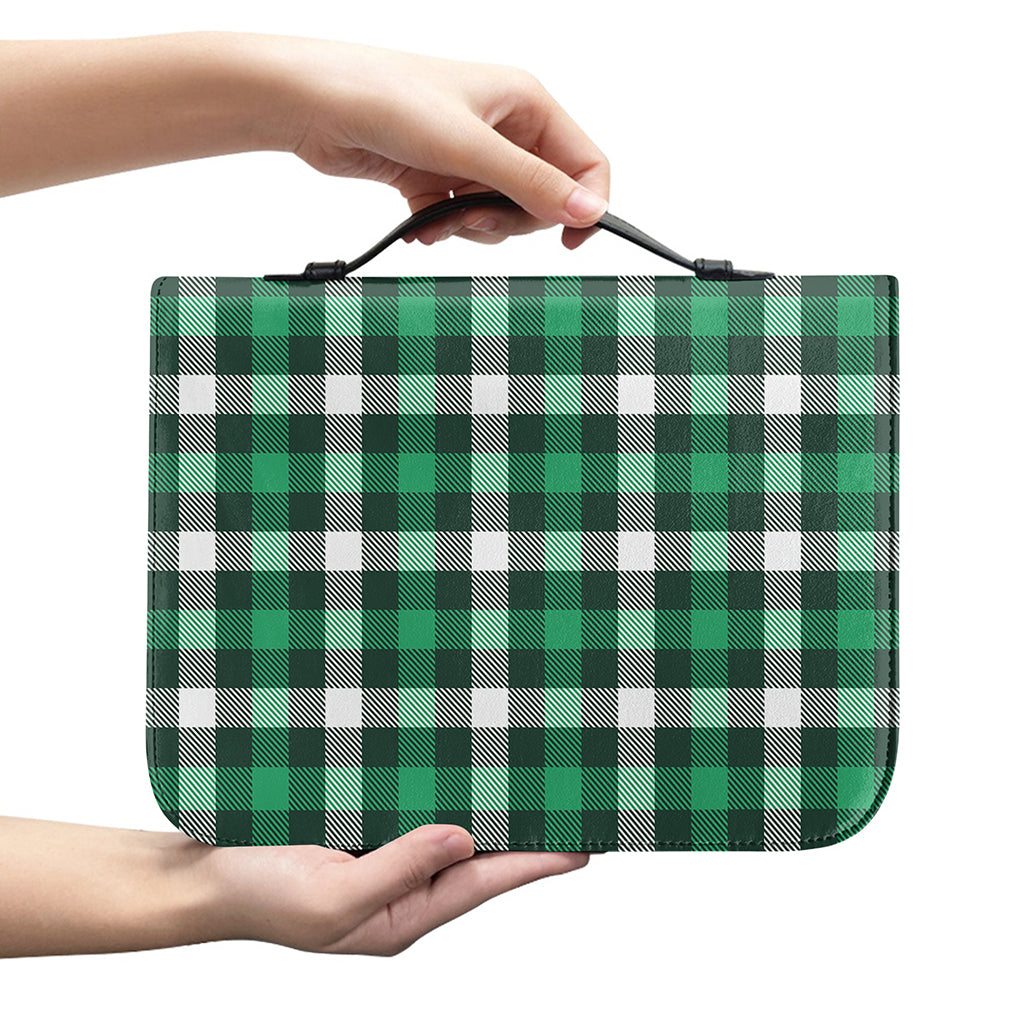 Saint Patrick's Day Stewart Plaid Print Leather Bible Cover