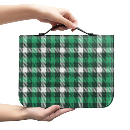 Saint Patrick's Day Stewart Plaid Print Leather Bible Cover