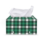 Saint Patrick's Day Stewart Plaid Print Leather Tissue Box Cover