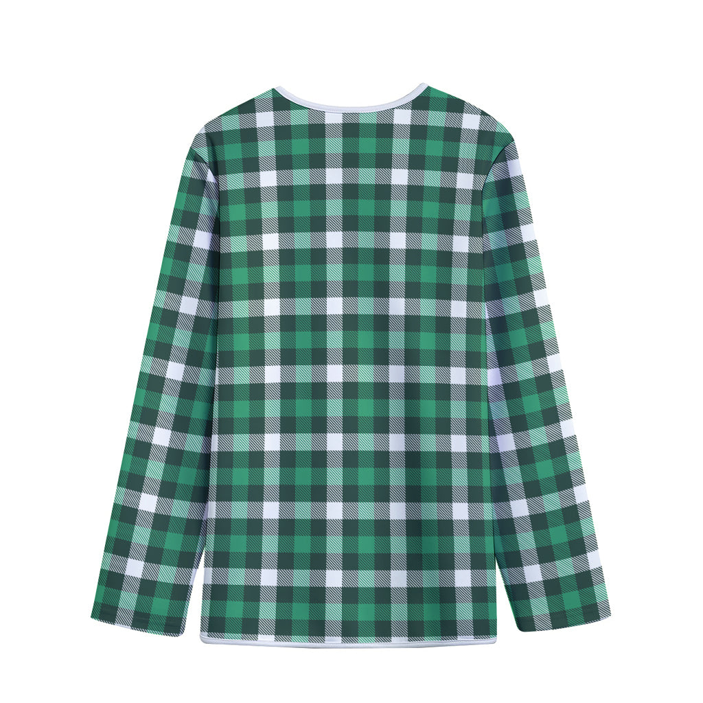 Saint Patrick's Day Stewart Plaid Print Long Sleeve Short Coat
