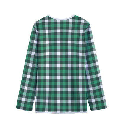 Saint Patrick's Day Stewart Plaid Print Long Sleeve Short Coat
