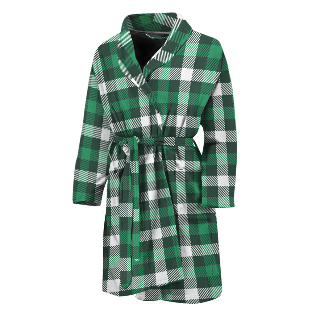 Saint Patrick's Day Stewart Plaid Print Men's Bathrobe